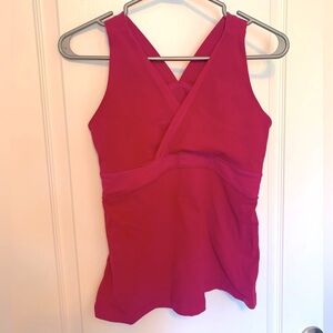 Lululemon Pink Racerback Tank Top, small pocket on back, size 8